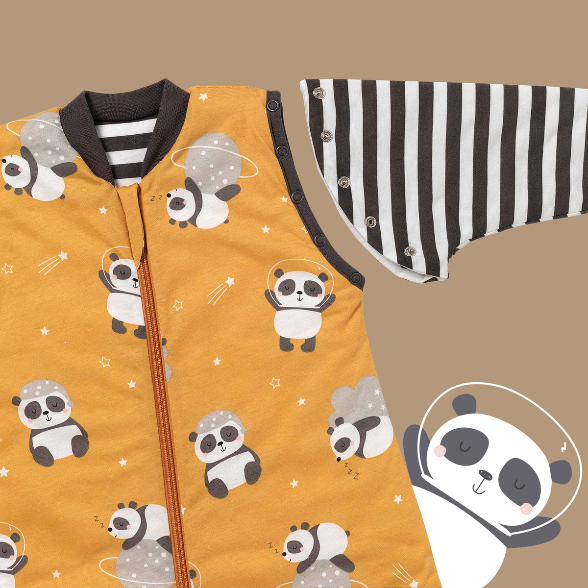 Saco de dormir para bebé 2.5 TOG_Panda_zona del brazo_465