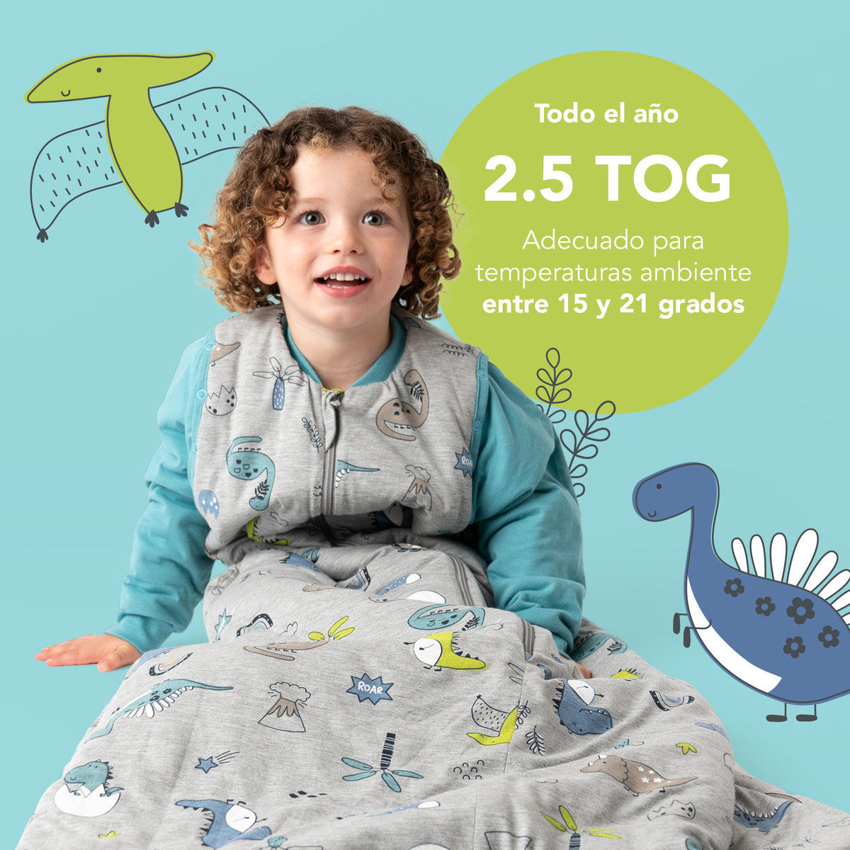 Saco de dormir para bebé 2.5 TOG_Dinosaurio_TOG_465