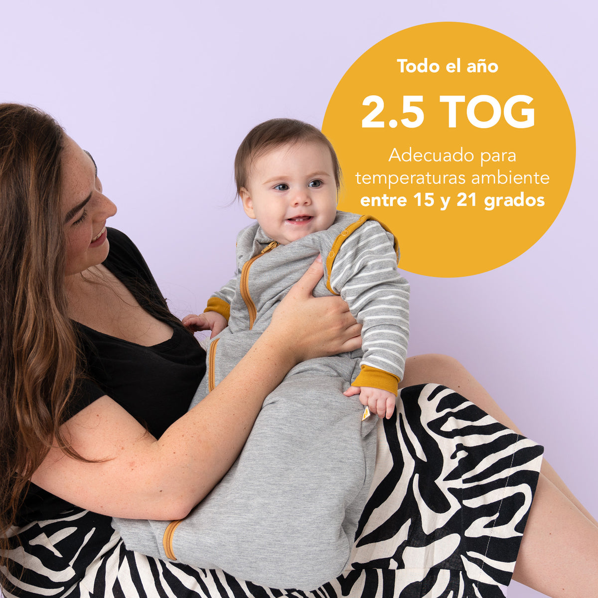 Saco de dormir para bebé 2.5 TOG_Rayas grises_TOG_465