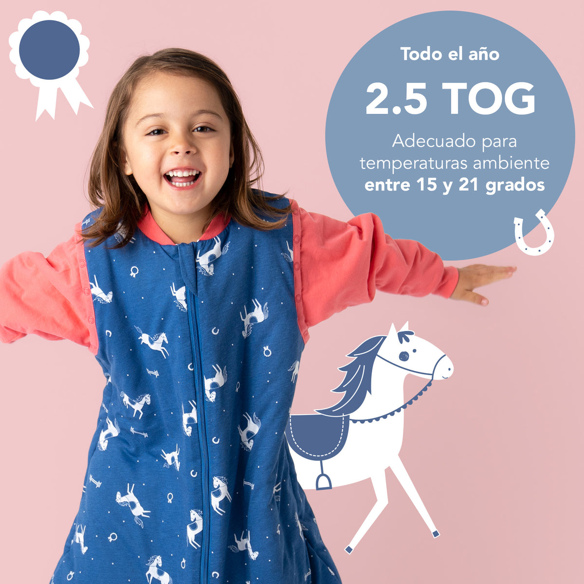 Saco de dormir para bebé 2.5 TOG_Caballos_TOG_465