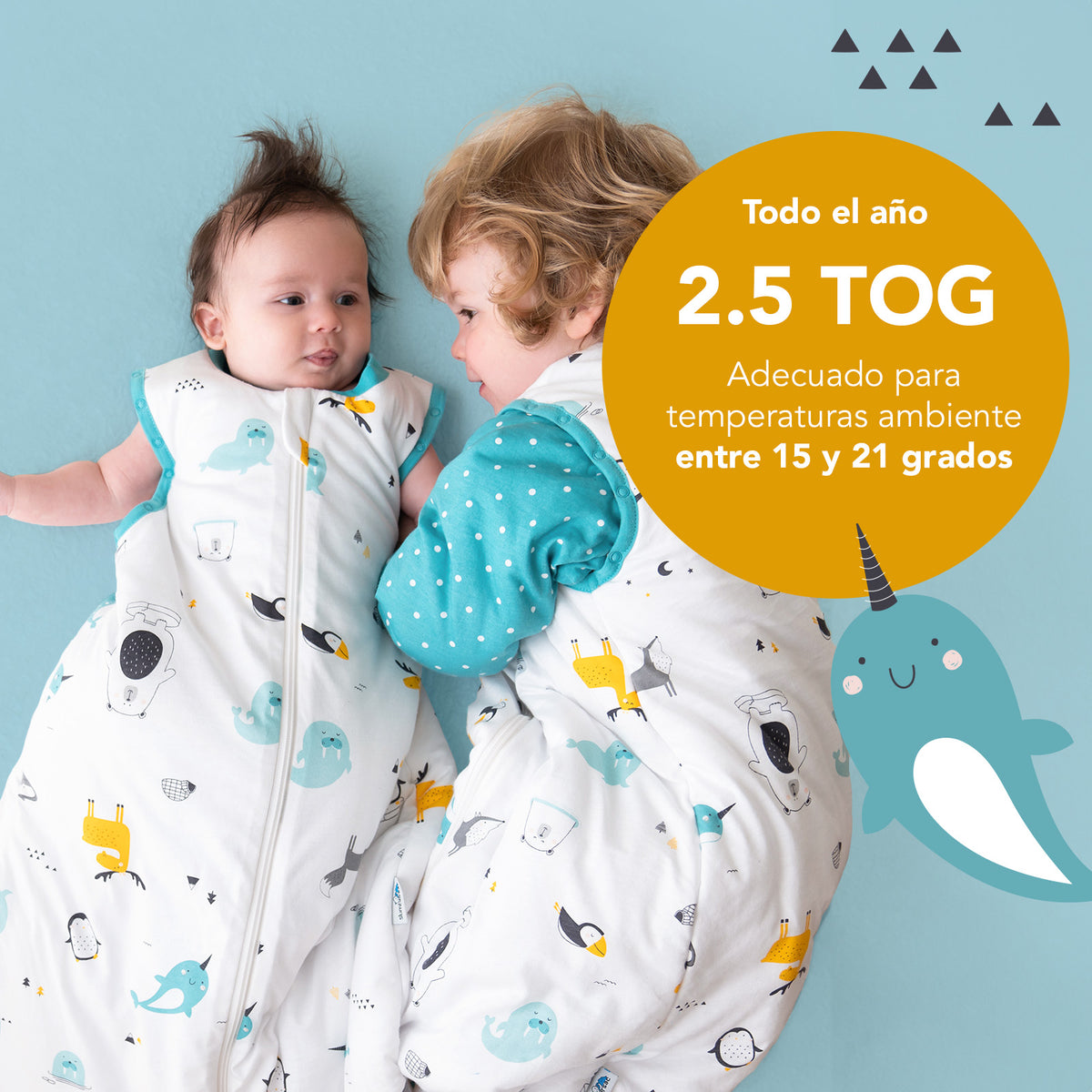 Saco de dormir para bebé de algódon orgánico 2.5 TOG_Amigos Polares_TOG_466