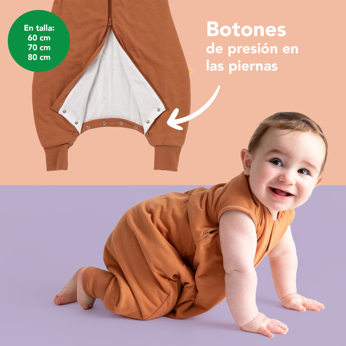 Saco de dormir con pies 2.5 TOG_Caramelo_zona del pie_463