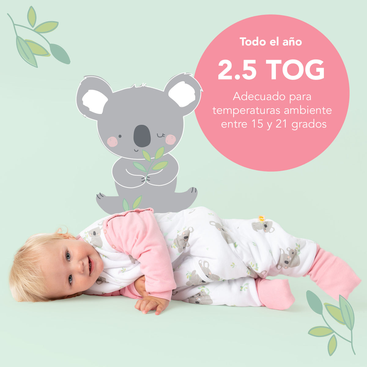 Saco de dormir con pies y suelas antideslizantes 2.5 TOG_Koala_TOG_461