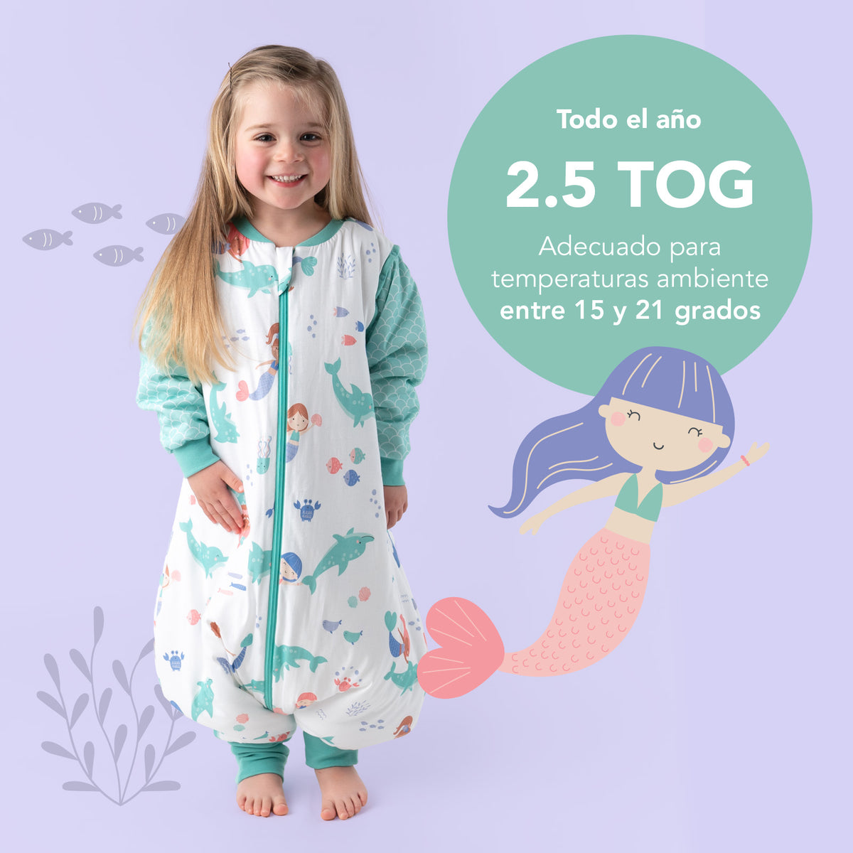 Saco de dormir con pies y suelas antideslizantes 2.5 TOG_Sirena_TOG_461