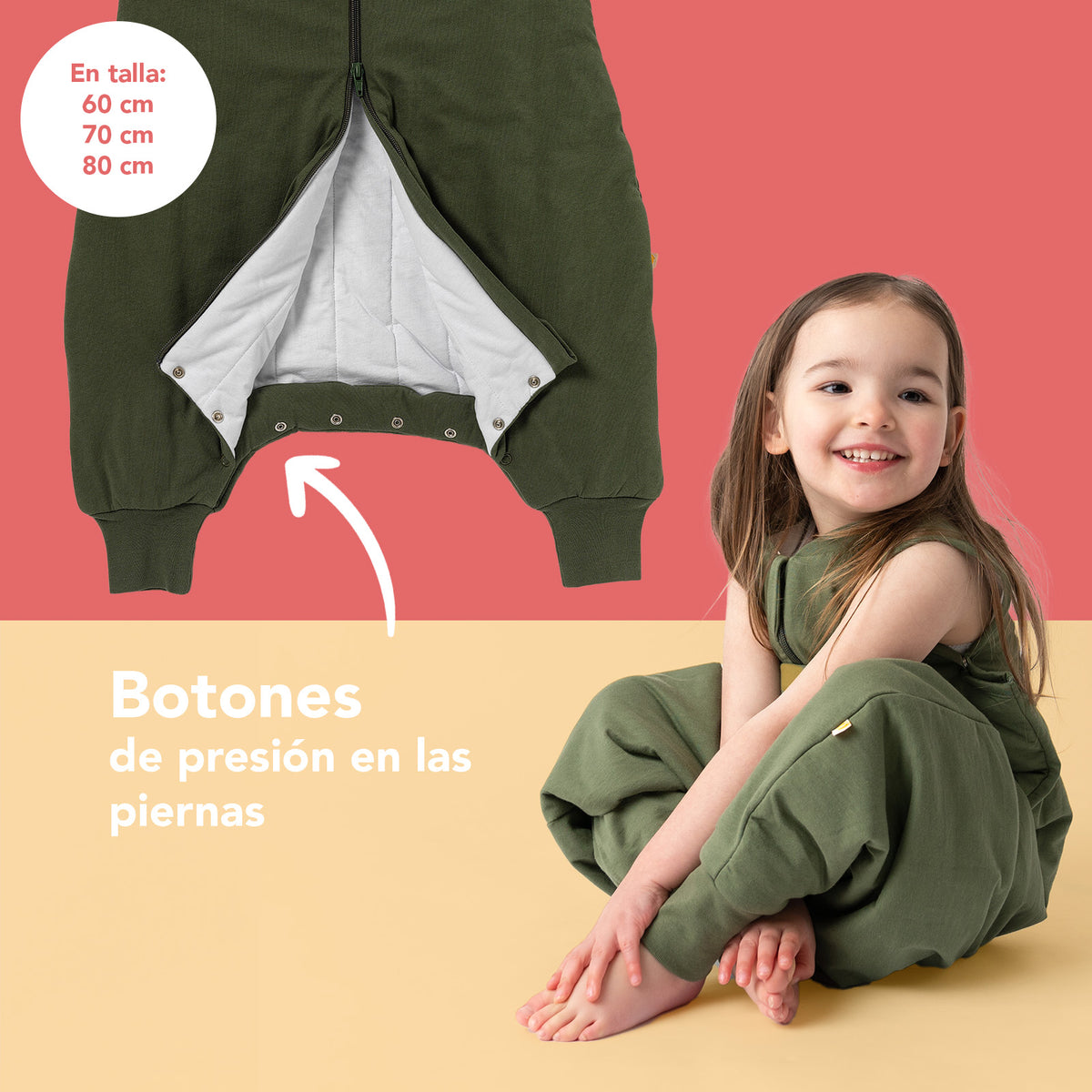 Saco de dormir con pies 2.5 TOG_Olive_zona del pie_463