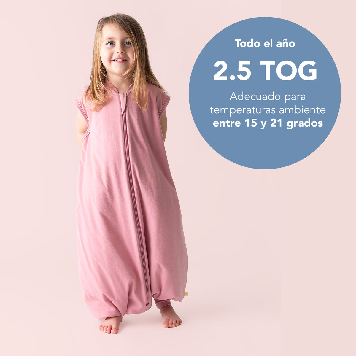 Saco de dormir con pies 2.5 TOG_Rosa pastel_TOG_463
