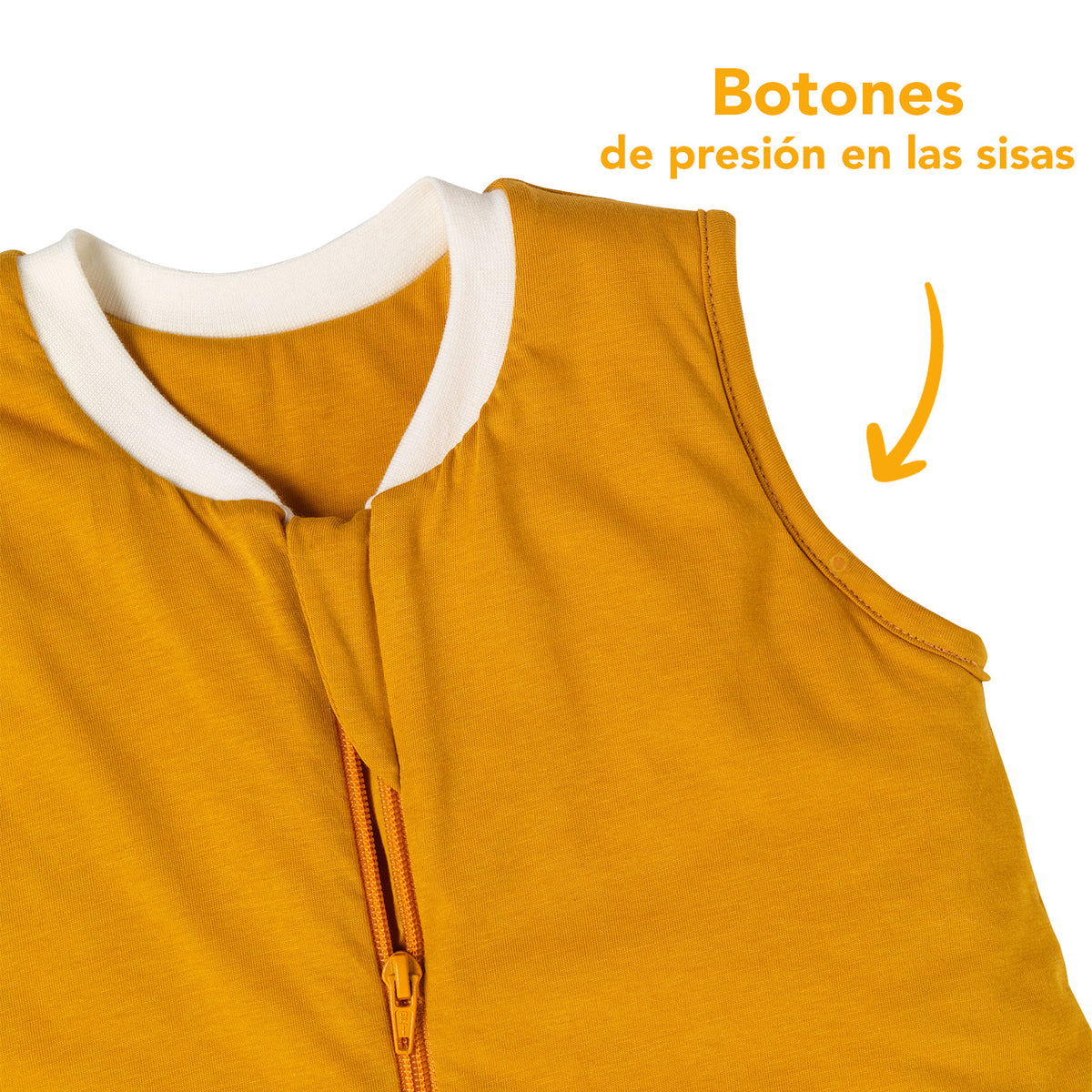 Saco de dormir con pies 2.5 TOG_Azafrán_zona del brazo_463