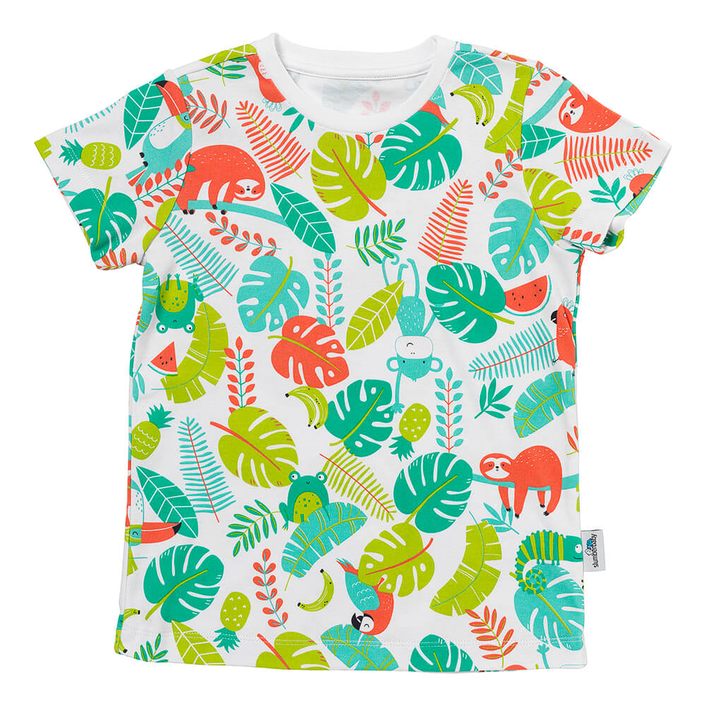 Pijama corto de niño de algódon orgánico_Tropical_OEKOTEX_445