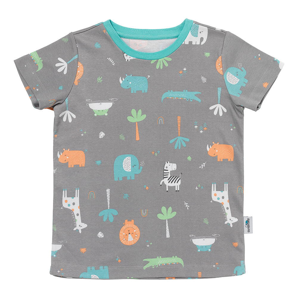 Pijama corto de niño de algódon orgánico_Safari_OEKOTEX_445