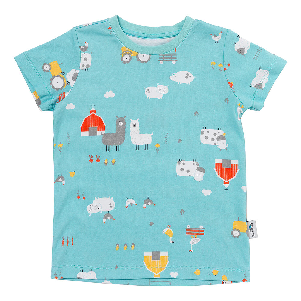 Pijama corto de niño de algódon orgánico_Granja_OEKOTEX_445