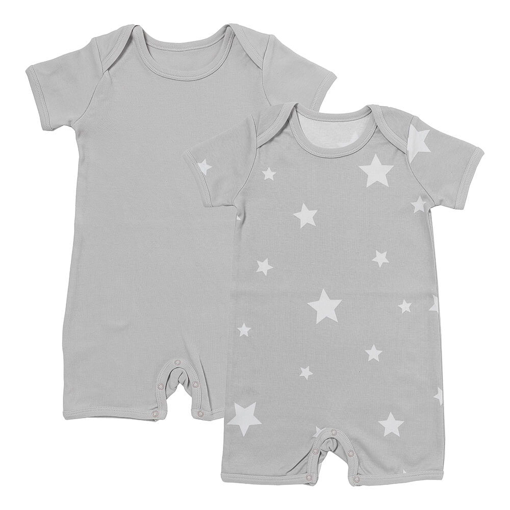 Pack de 2 bodies para bebé manga corta de algódon orgánico_Estrellas grises_1_439