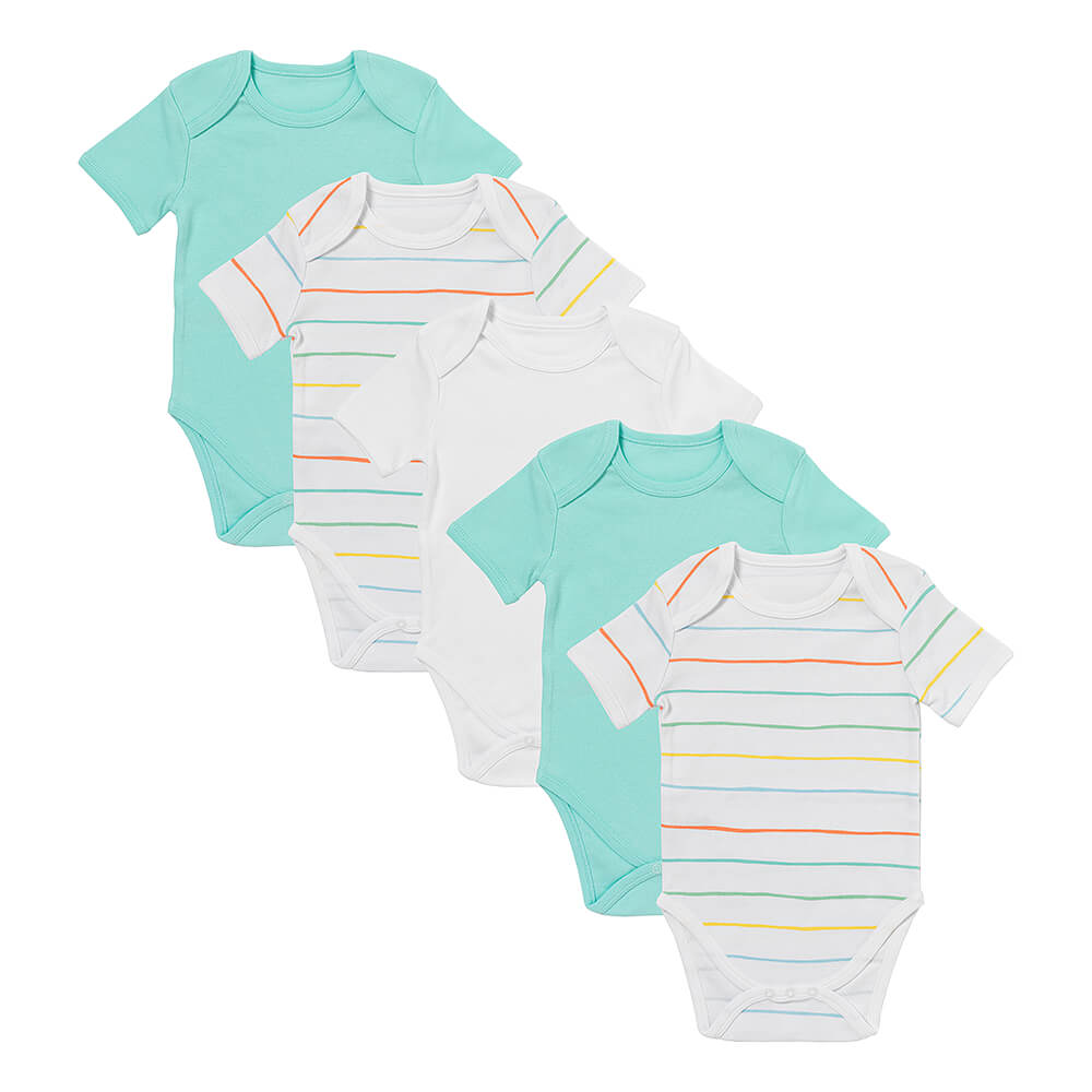 Pack de 5 bodies para bebé manga corta de algodón orgánico_Arco iris_1_430