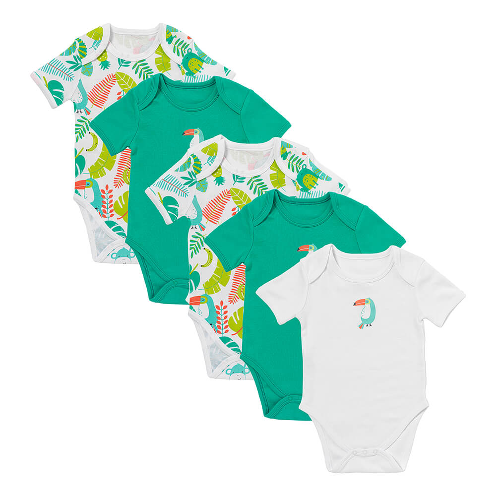 Pack de 5 bodies para bebé manga corta de algodón orgánico_Tropical_1_430