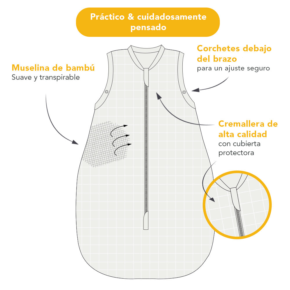 Saco de dormir para bebé de muselina 0.5 TOG_USP_415