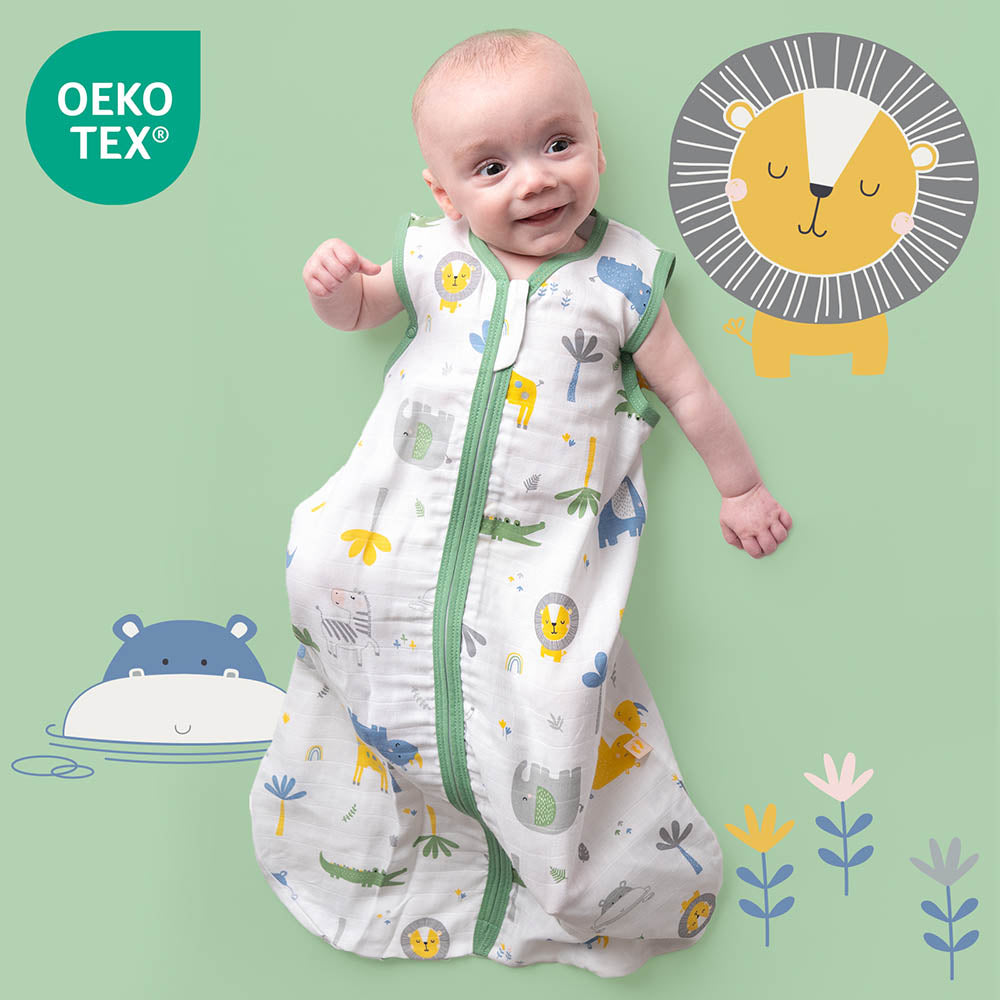 Saco de dormir para bebé de muselina 0.5 TOG_Jungla_OEKOTEX_415