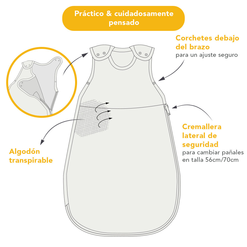 Saco de dormir para bebé de algódon orgánico 1.0 TOG_USP_421