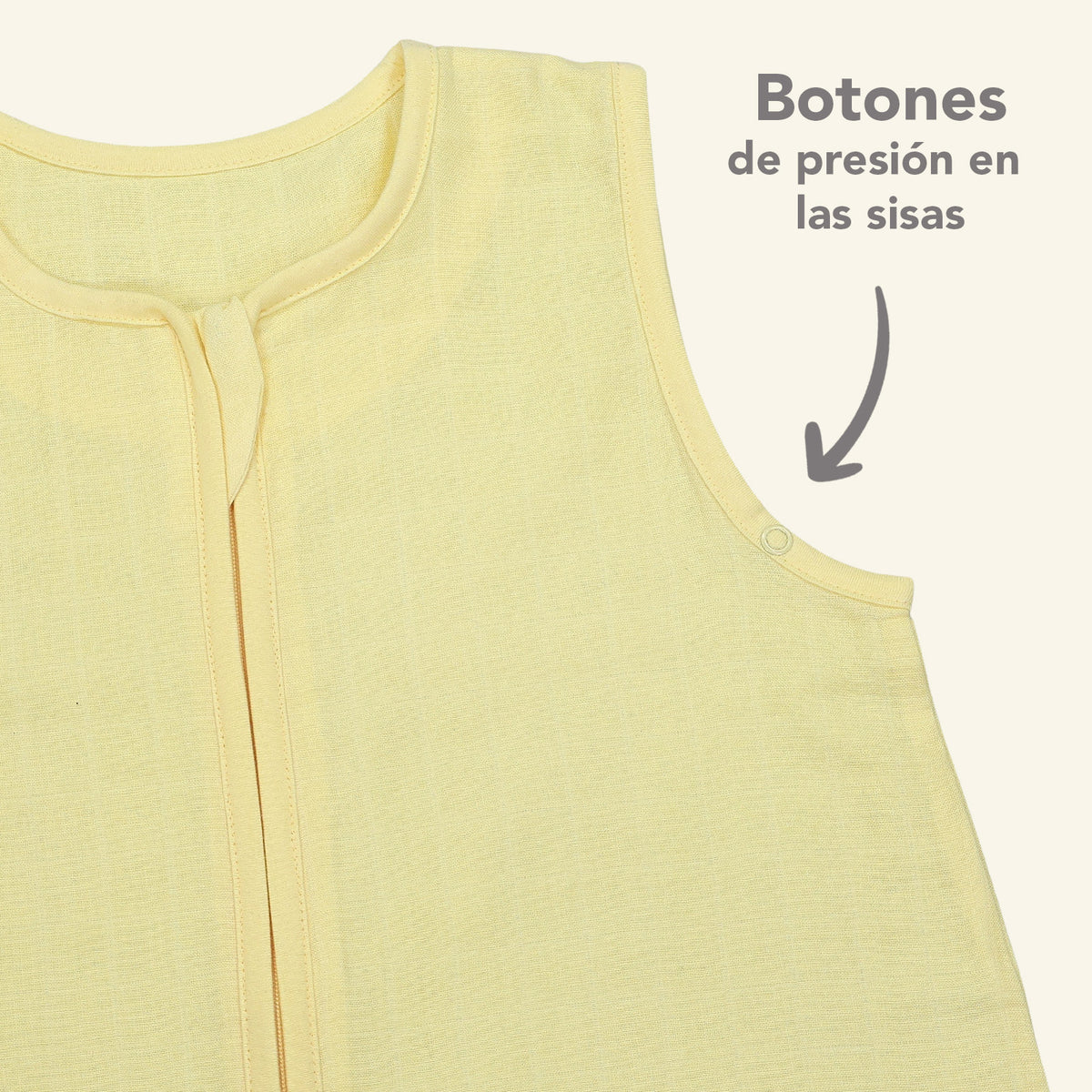 Saco de dormir con pies de muselina 0.5 Tog_Amarillo Claro_4_422