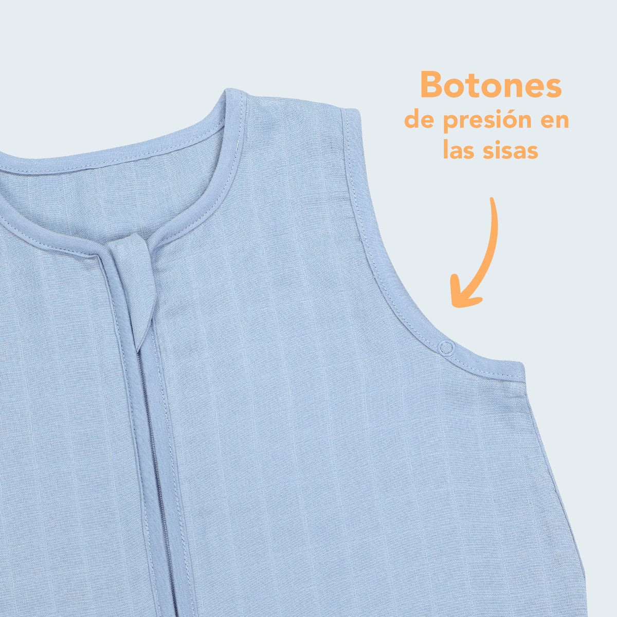 Saco de dormir para bebé de muselina 0.5 Tog_Azul Hielo_4_423