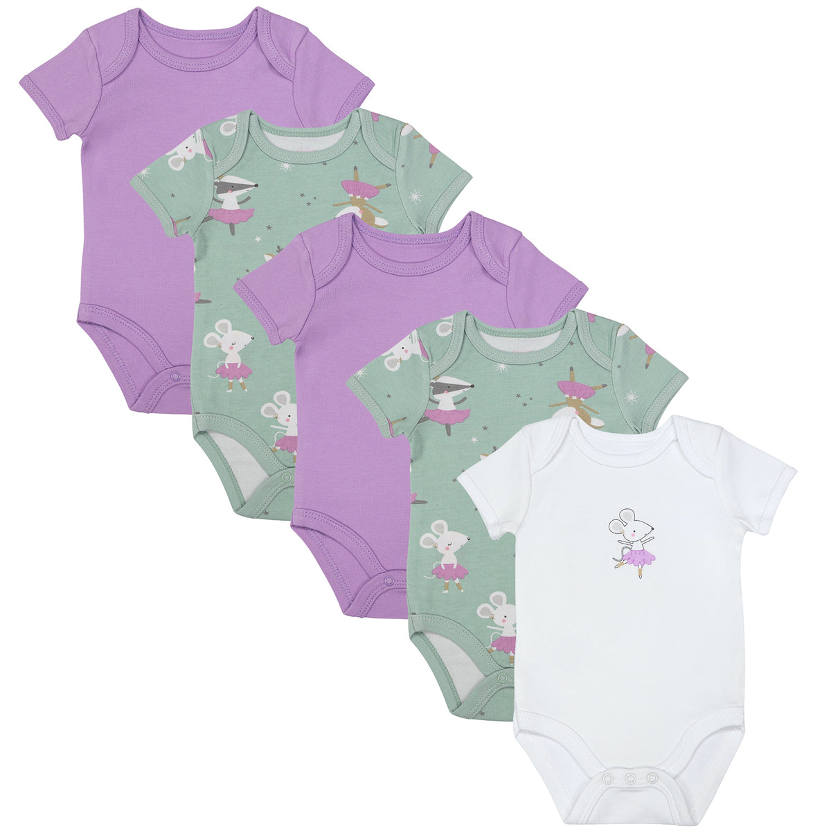 Pack de 5 bodies para bebé manga corta de algodón orgánico_Bailarina_1_430