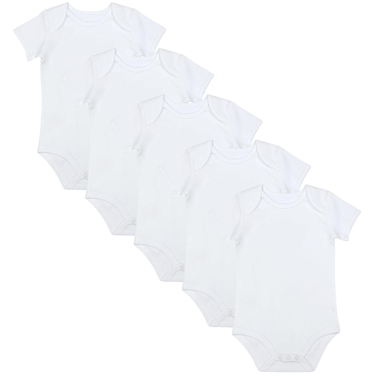 Pack de 5 bodies para bebé manga corta de algodón orgánico_Blanco_1_430