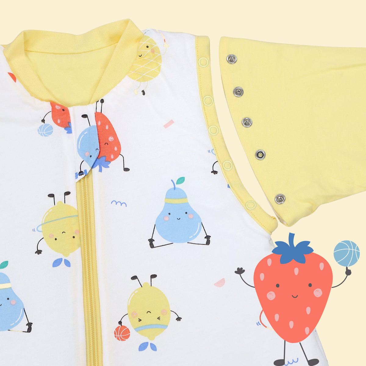 Saco de dormir con pies y suelas antideslizantes 2.5 TOG_Frutas en Forma_zona del brazo_461