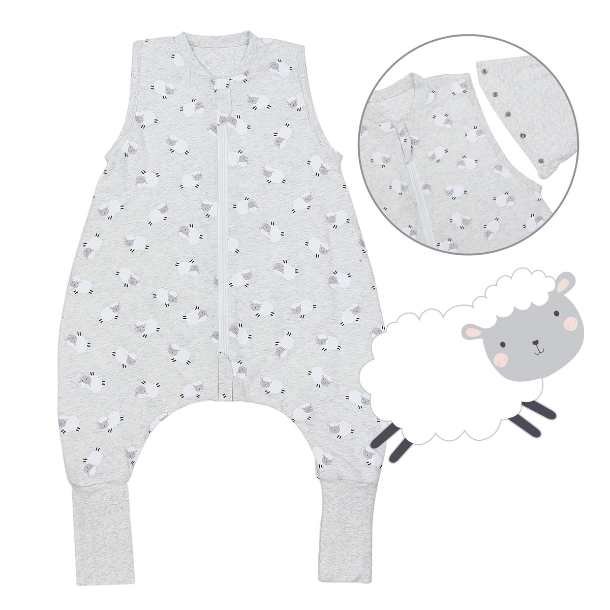 Saco de dormir con pies y suelas antideslizantes 2.5 TOG_parte frontal_461