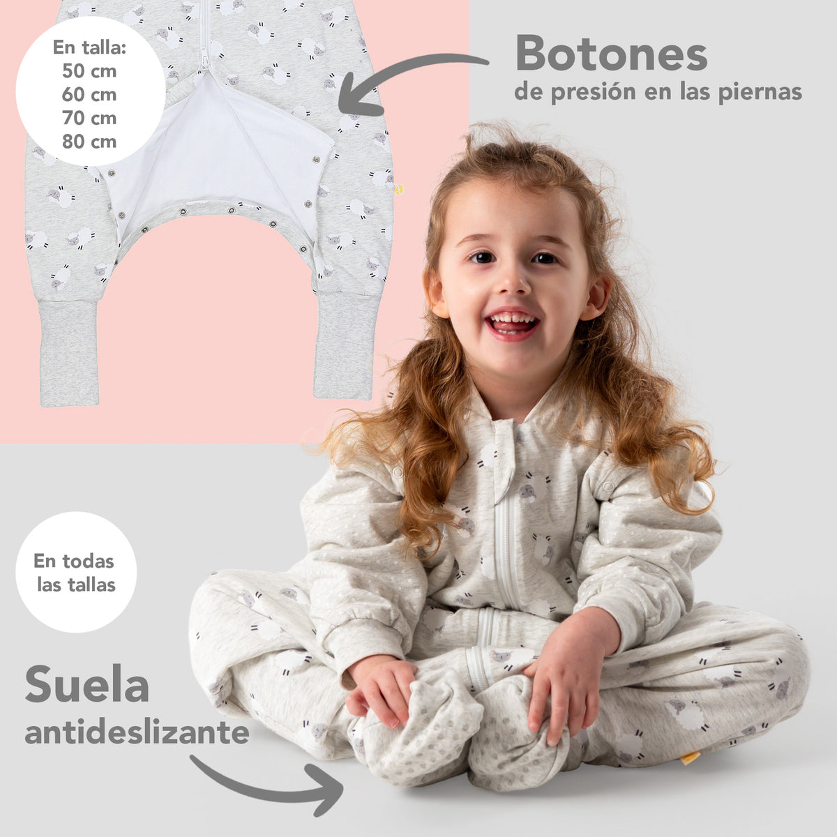 Saco de dormir con pies y suelas antideslizantes 2.5 TOG_zona del pie_461