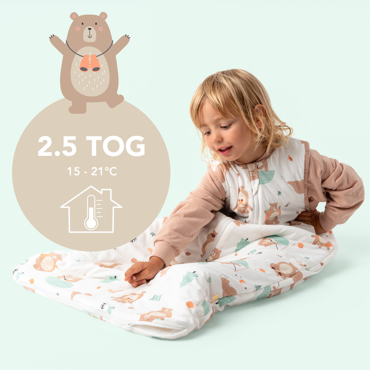 Saco de dormir para bebé 2.5 TOG_Oso Explorador_TOG_465