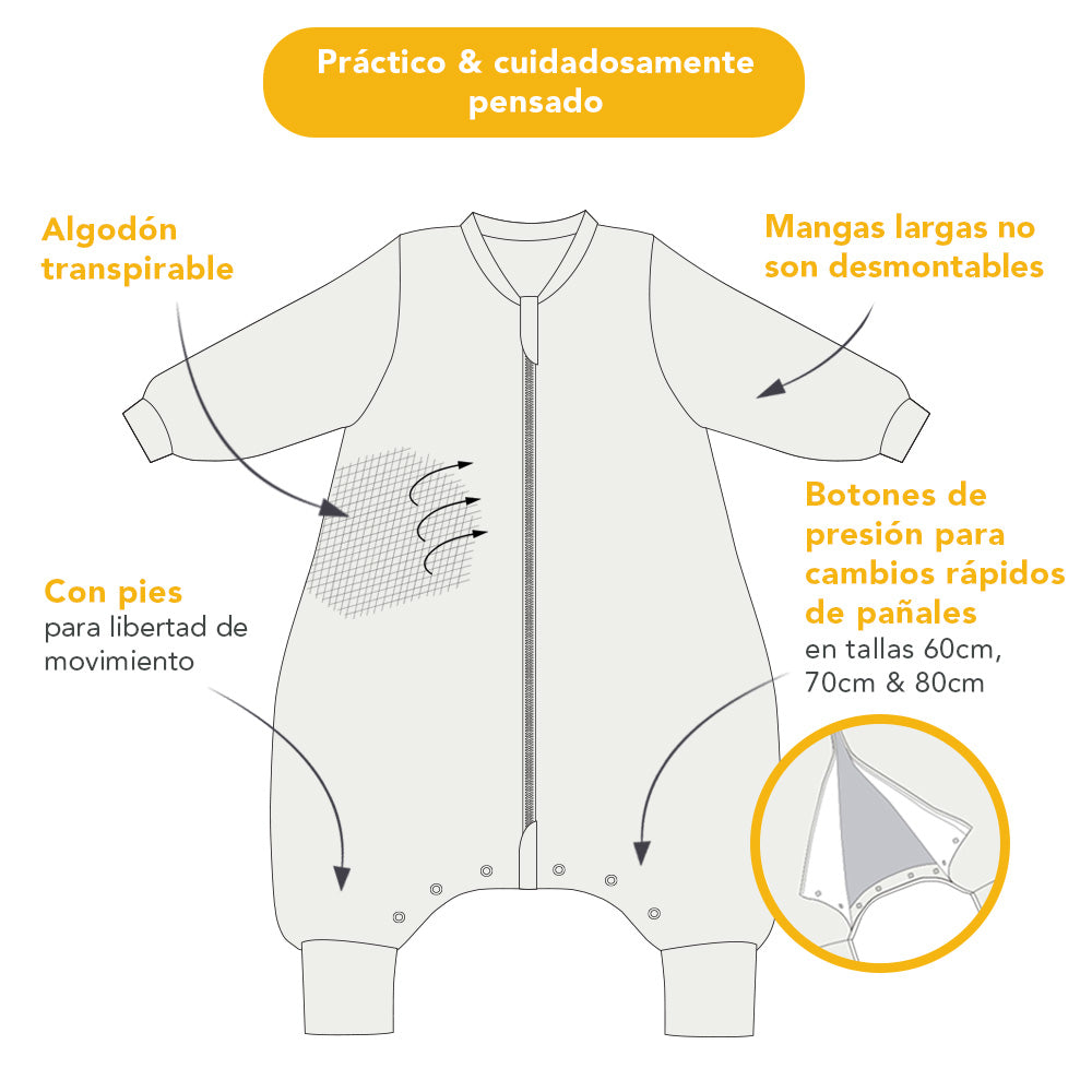 Saco de dormir con pies y suelas antideslizantes 3.5 TOG_USP_468