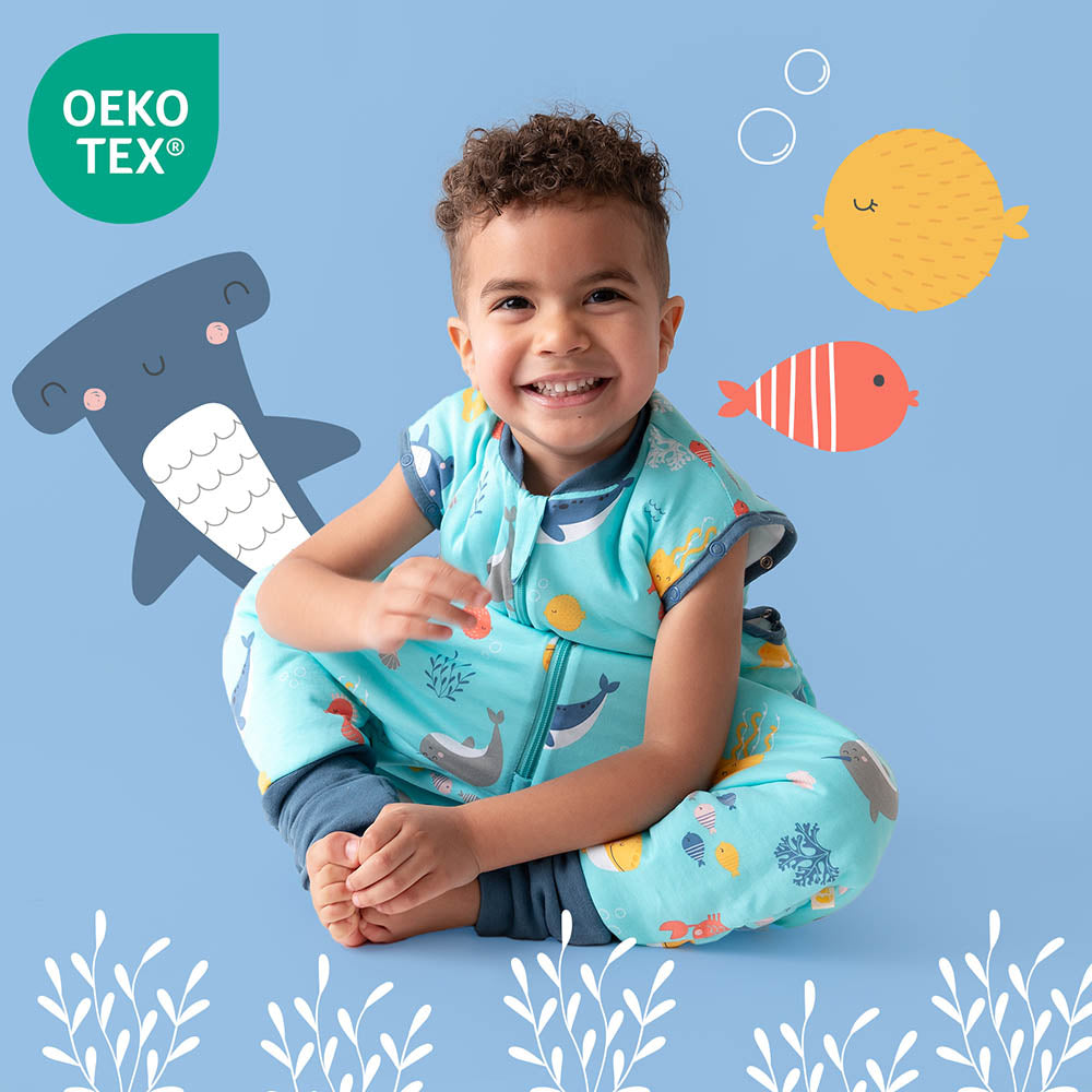 Saco de dormir con pies y suelas antideslizantes 3.5 TOG_Animales marinos_OEKOTEX_468