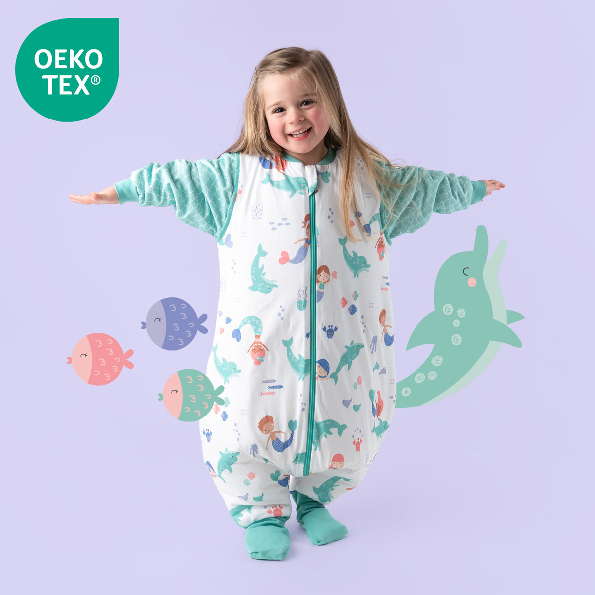 Saco de dormir con pies y suelas antideslizantes 3.5 TOG_Sirena_OEKOTEX_468