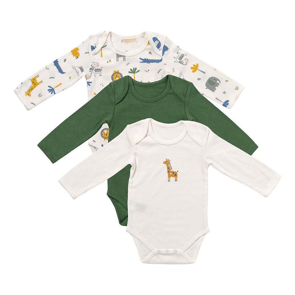 Pack de 3 bodies para bebé manga larga de algódon orgánico_Jungla_1_434