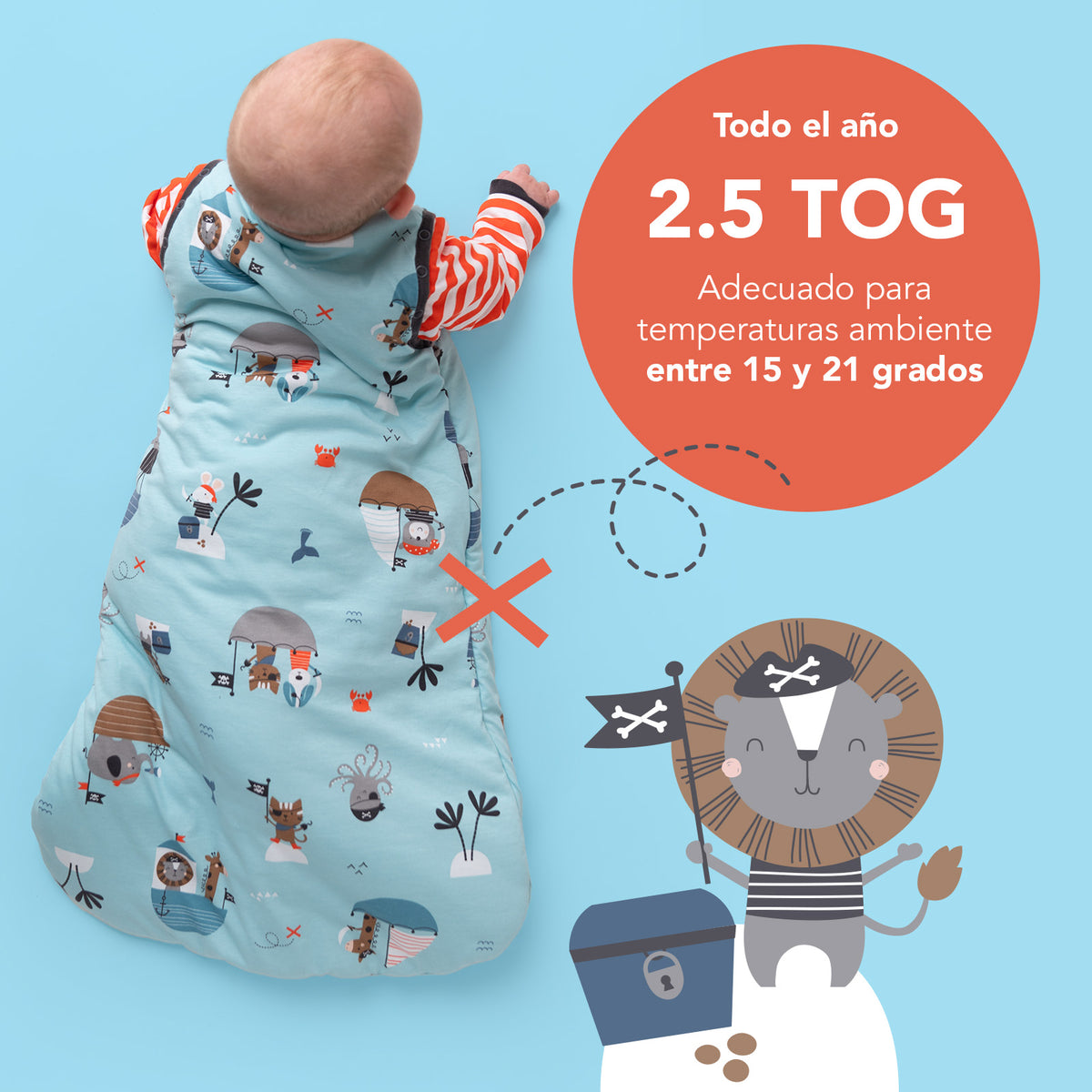 Saco de dormir para bebé 2.5 TOG_Pirata_TOG_465