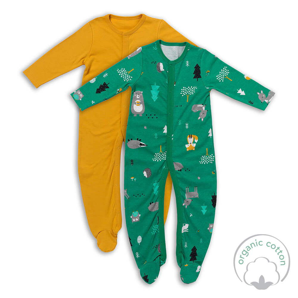 Pack de 2 pijamas para bebé de algódon orgánico_Animales del bosque_2_443