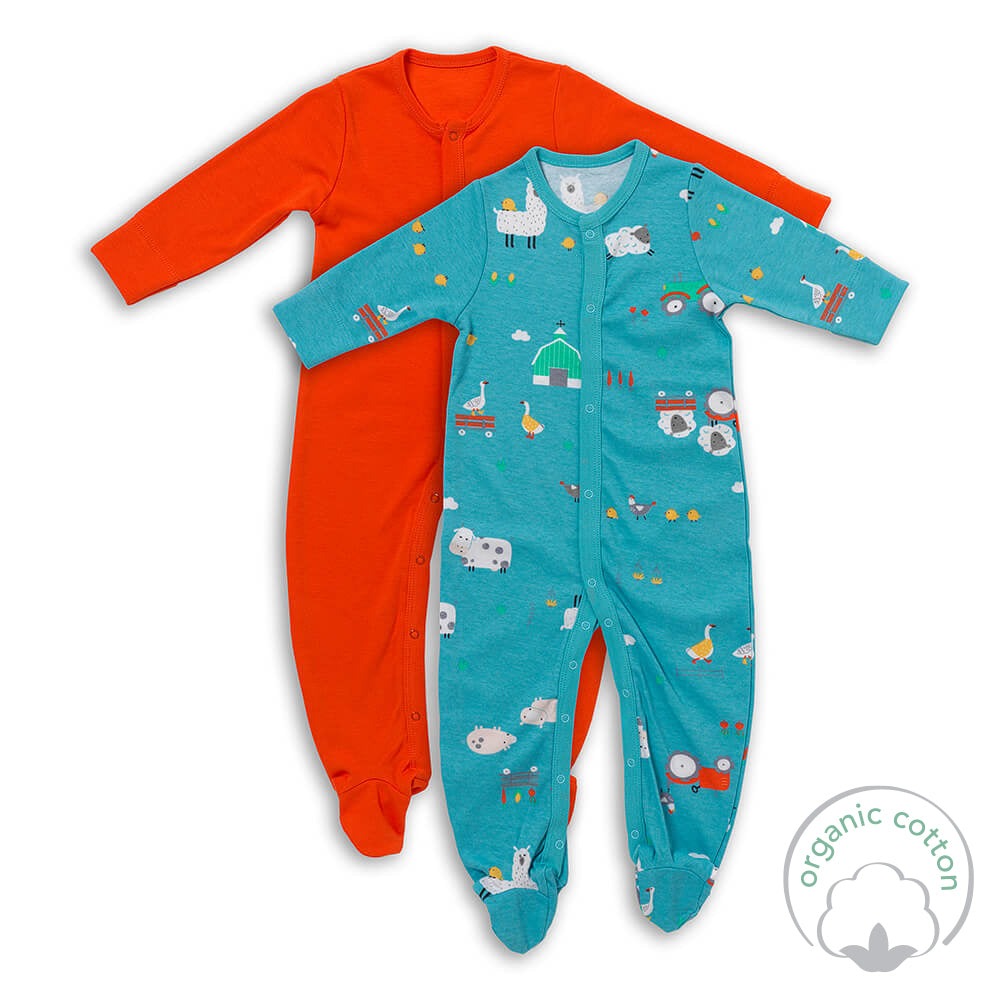 Pack de 2 pijamas para bebé de algódon orgánico_Granja_2_443