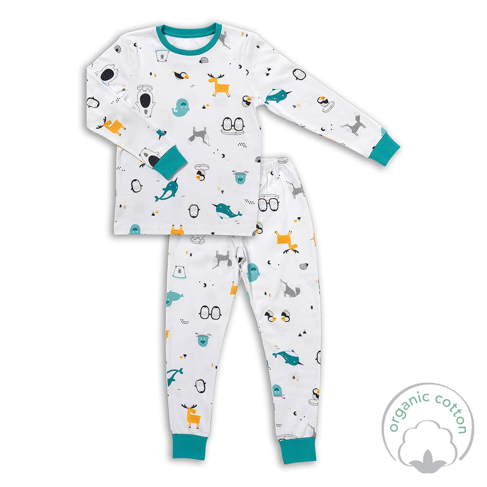 Pijama de niño de algódon orgánico_Amigos Polares_OEKOTEX_444