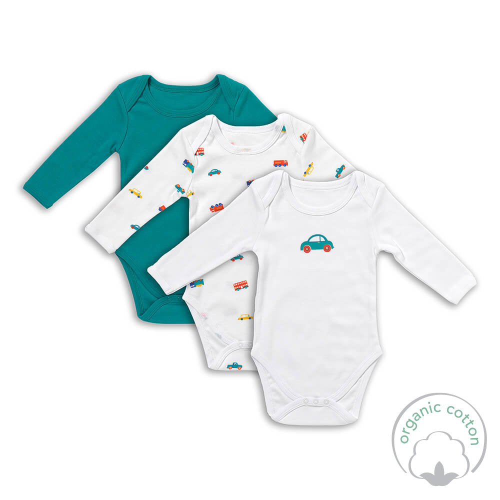 Pack de 3 bodies para bebé manga larga de algódon orgánico_Coches_2_434
