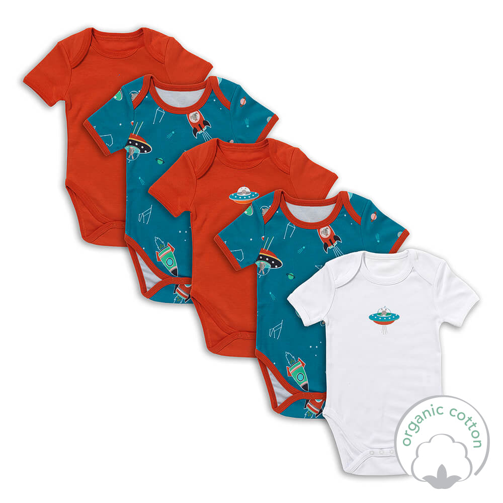 Pack de 5 bodies para bebé manga corta de algodón orgánico_Space_2_430