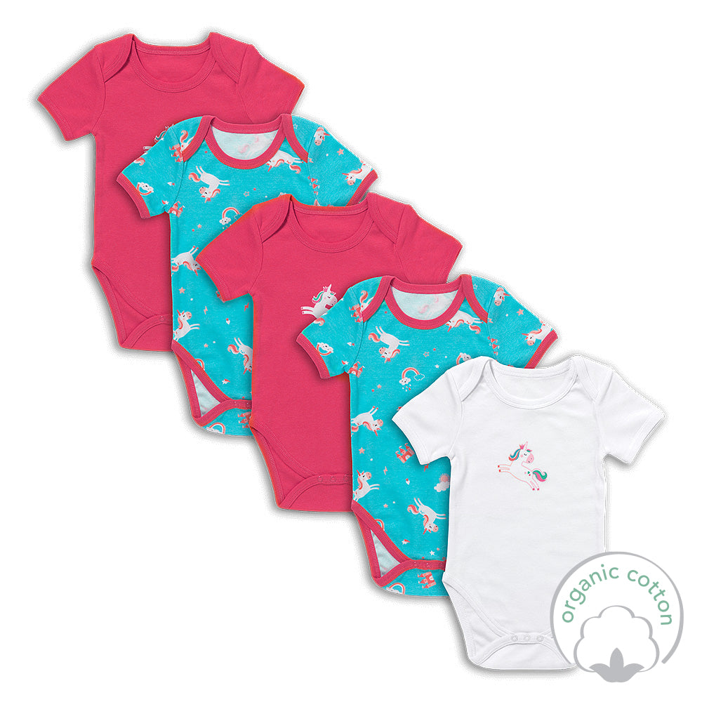 Pack de 5 bodies para bebé manga corta de algodón orgánico_Unicorno_2_430