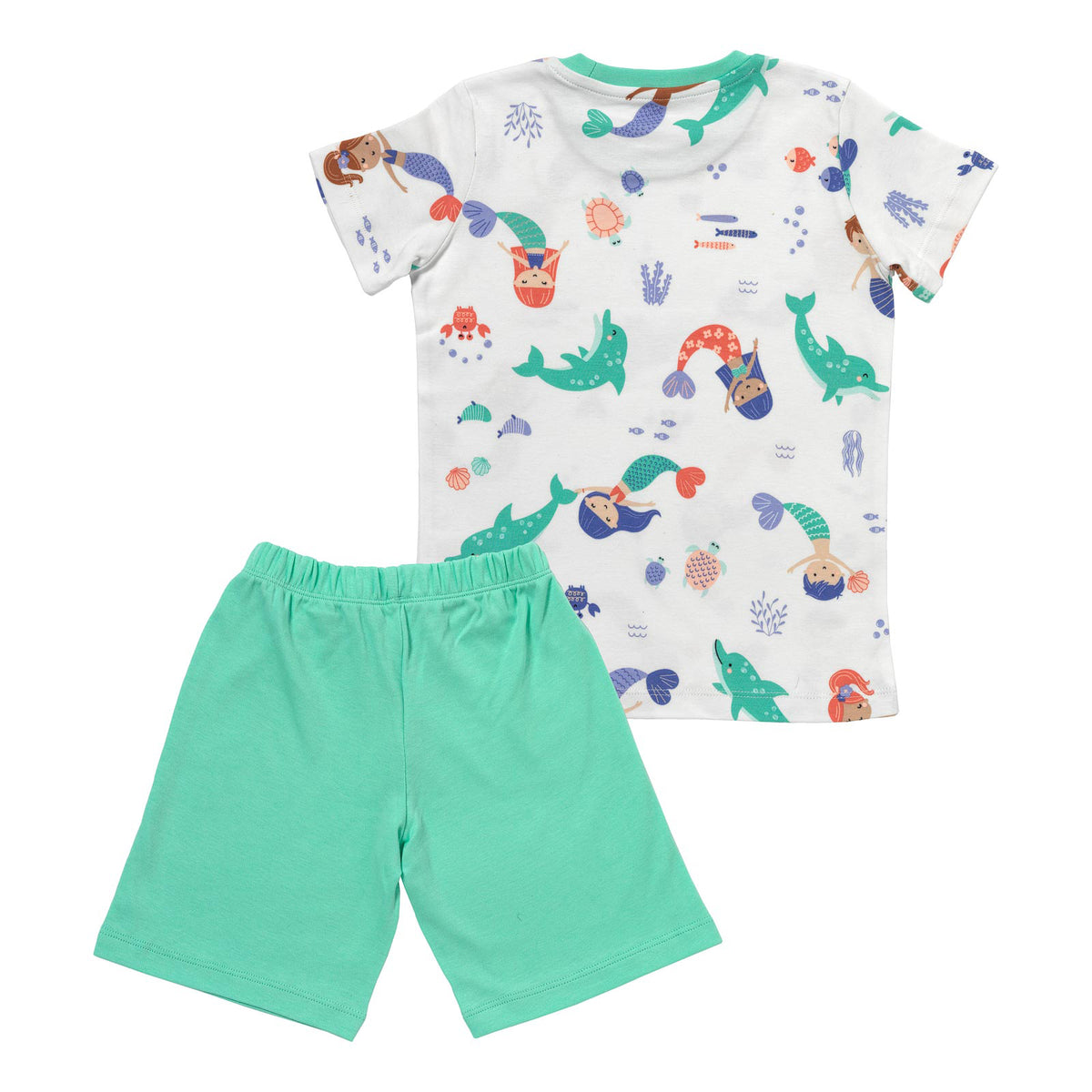 Pijama corto de niño de algódon orgánico_Sirena_parte trasera_445