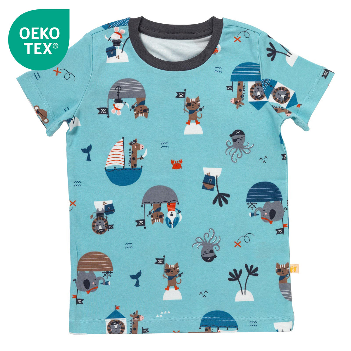 Pijama corto de niño de algódon orgánico_Pirata_OEKOTEX_445