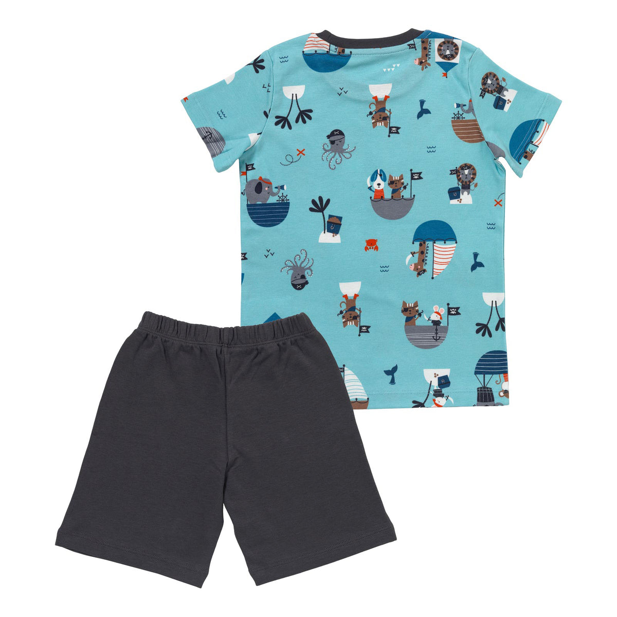 Pijama corto de niño de algódon orgánico_Pirata_parte trasera_445