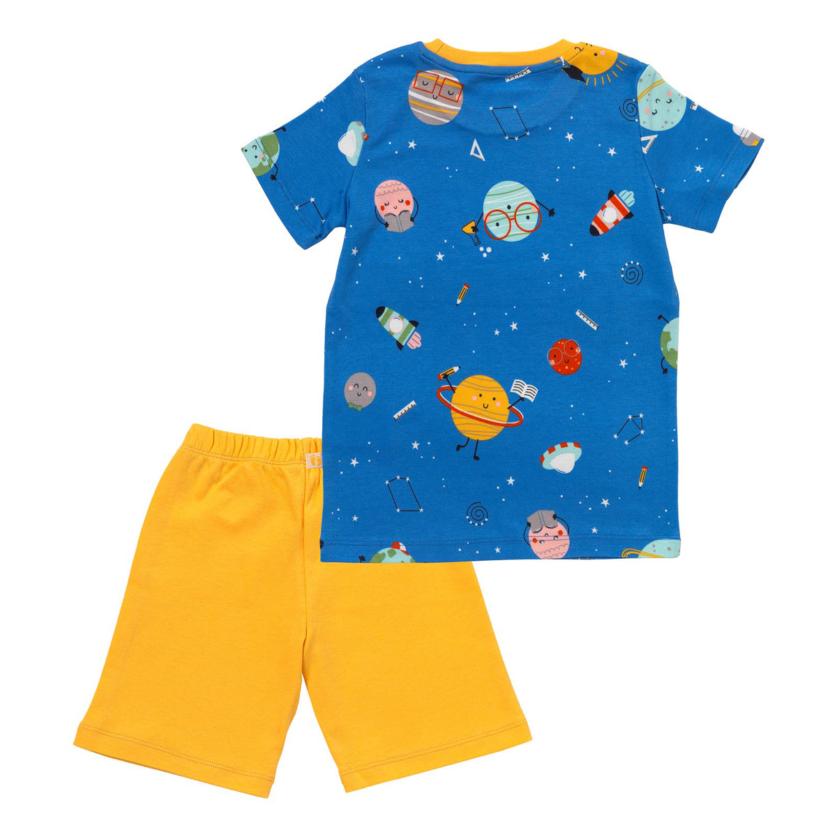 Pijama corto de niño de algódon orgánico_Space_parte trasera_445