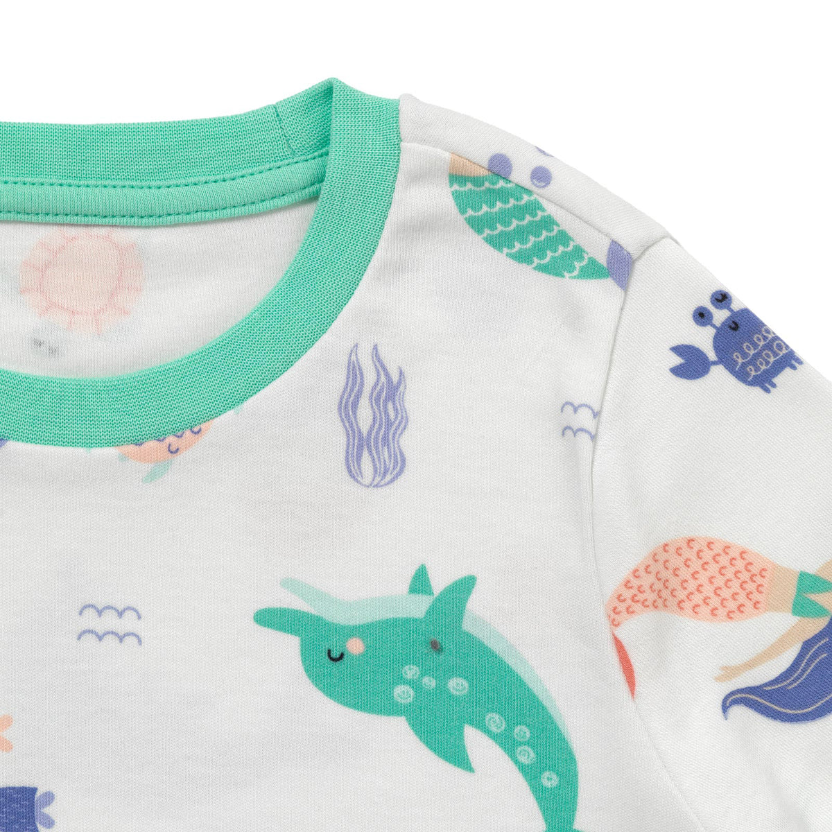 Pijama de niño de algódon orgánico_Sirena_detalle_444