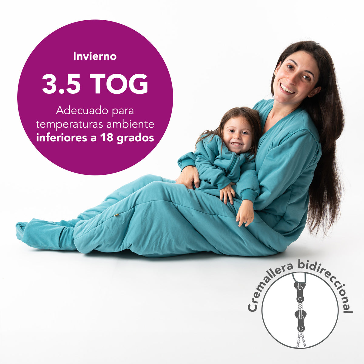 Saco de dormir con pies y suelas antideslizantes para adultos 3.5 TOG_Petróleo_TOG_1189
