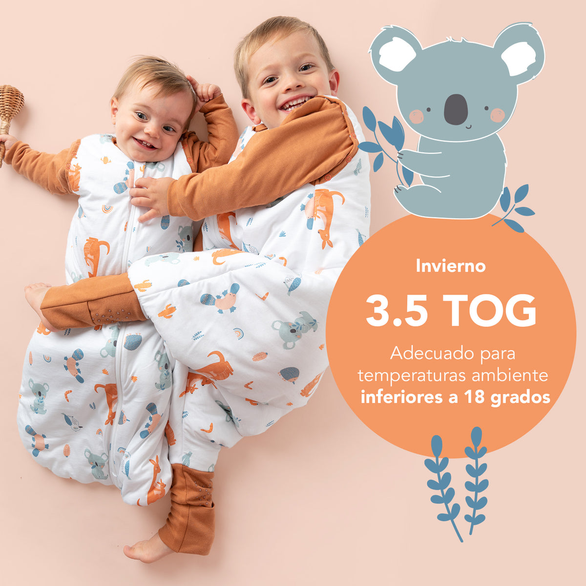 Saco de dormir con pies y suelas antideslizantes 3.5 TOG_Canguro_TOG_468