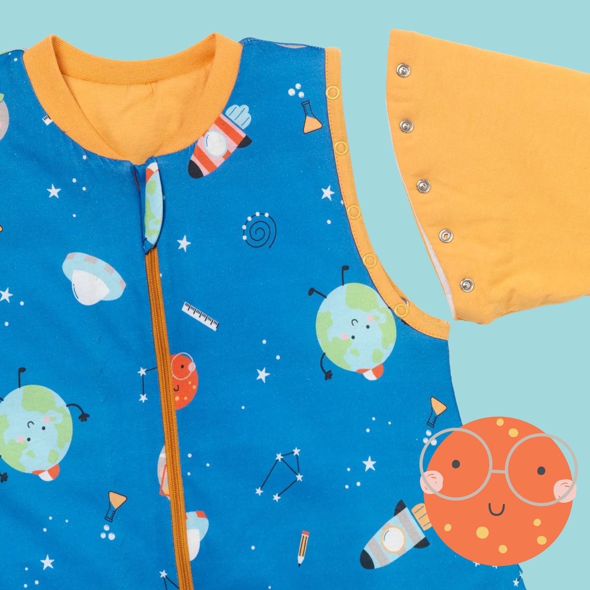 Saco de dormir con pies y suelas antideslizantes 2.5 TOG_Space_zona del brazo_461