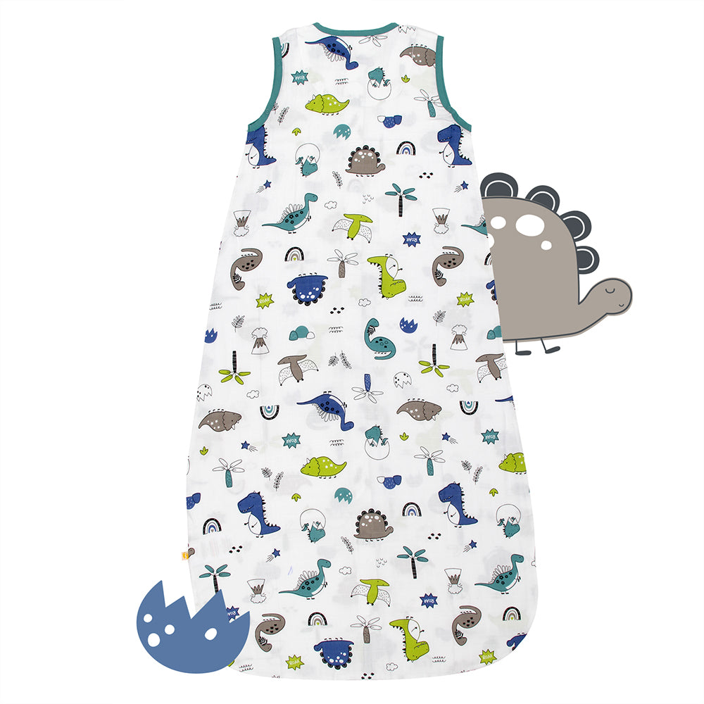 Saco de dormir para bebé de muselina 0.5 TOG_Dinosaurio_parte trasera_415