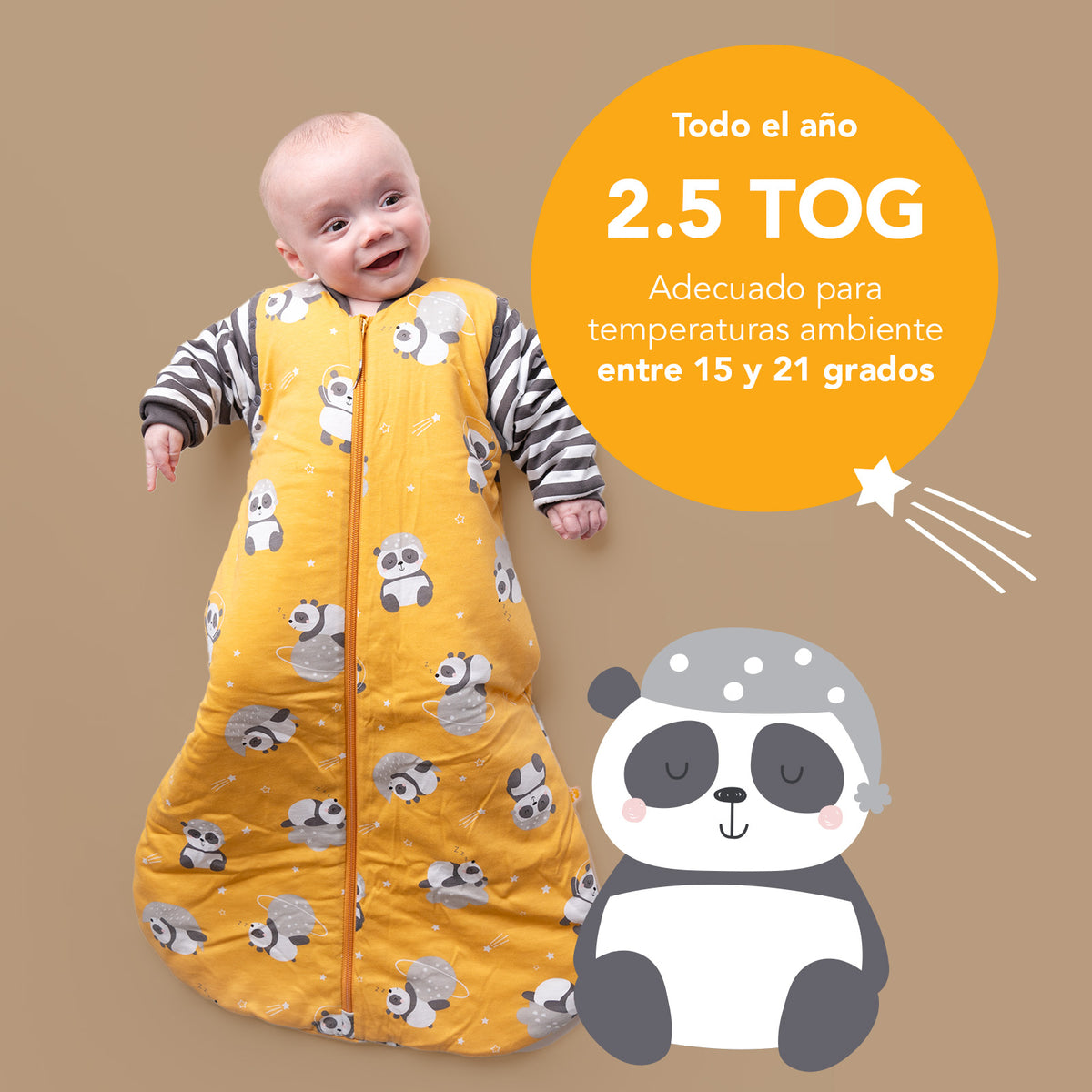 Saco de dormir para bebé 2.5 TOG_Panda_TOG_465