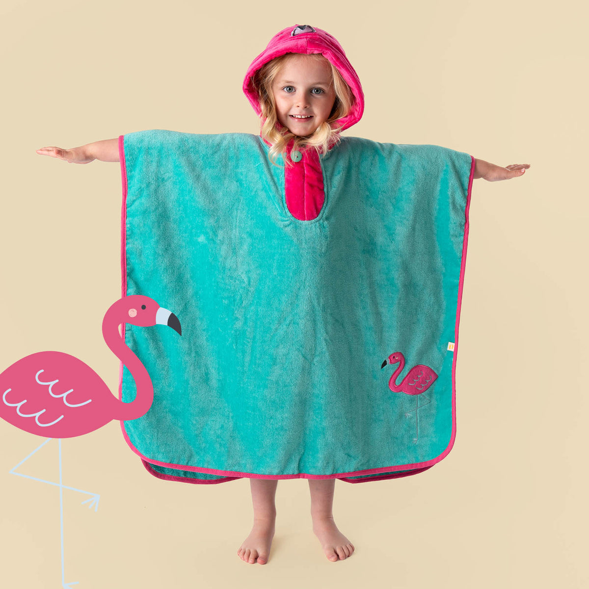 Poncho de Baño con Capucha_Flamenco_3_409